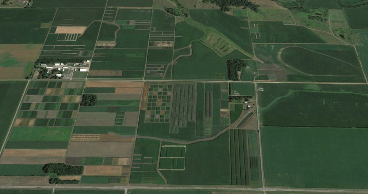 aerial view of the SWROC farm land